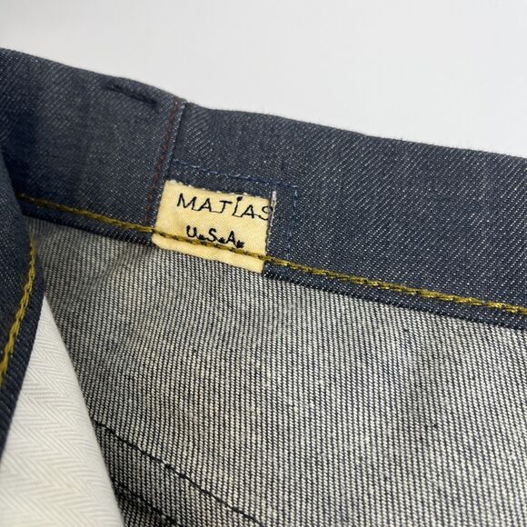 Matias Sol Jeans Men's Size 34 Blue Mid Rise Slim Taper Fit Denim Made In USA - Picture 9 of 16